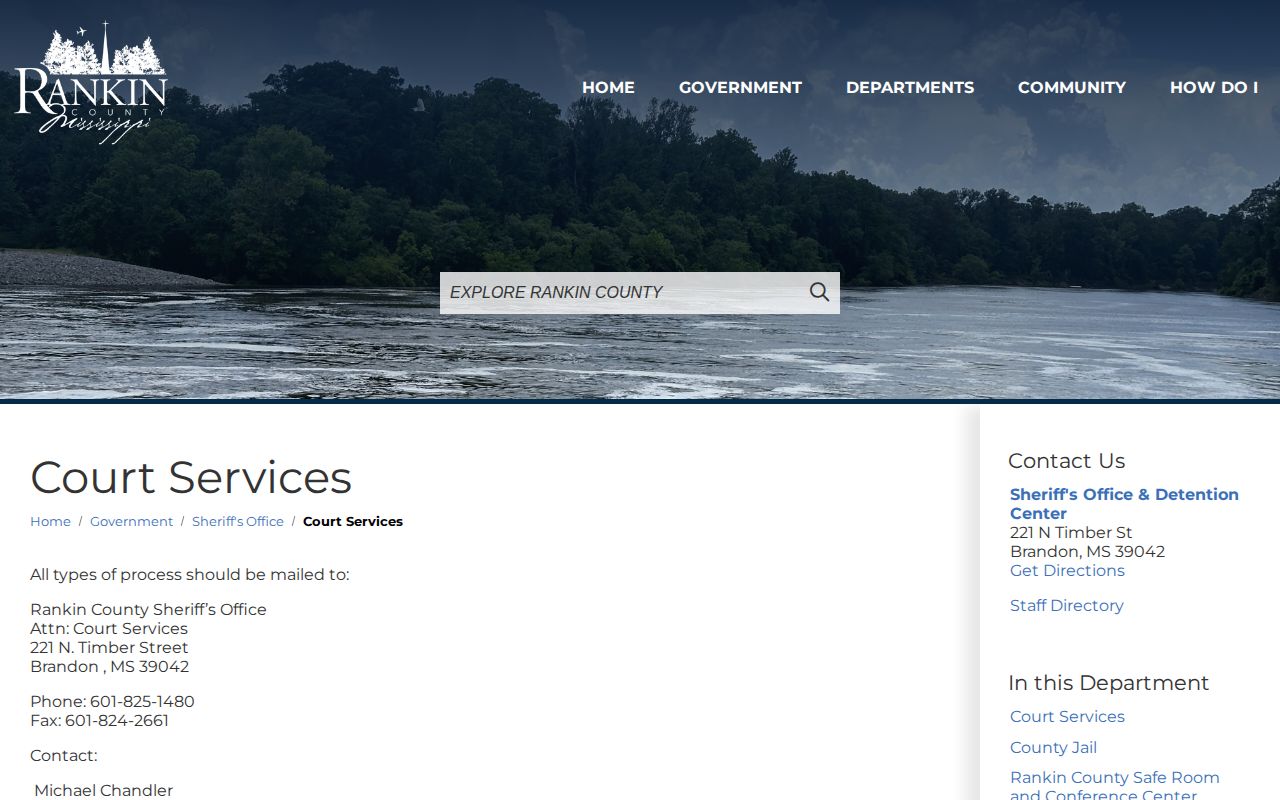 Rankin County Court Services official warrant process information
